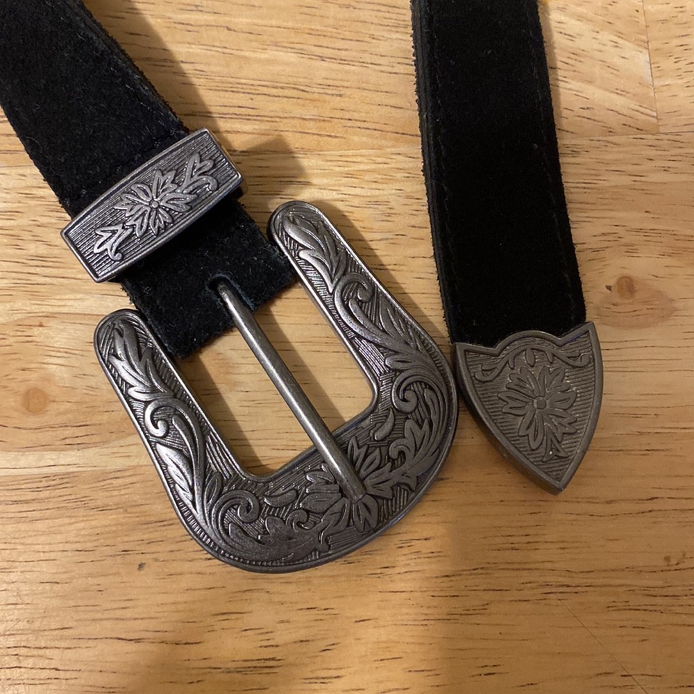 Free People black western belt with silver buckle
